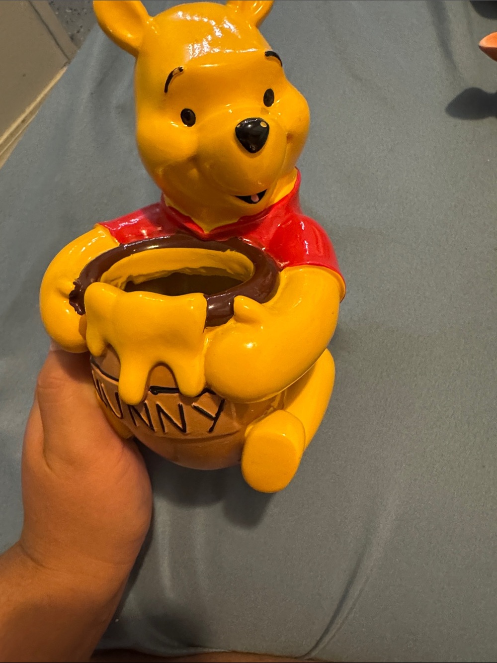 Disney Yellow and Red Winnie the Pooh Ceramic Vase